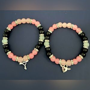 Set of Long distance bracelets relationships, friendship bracelet